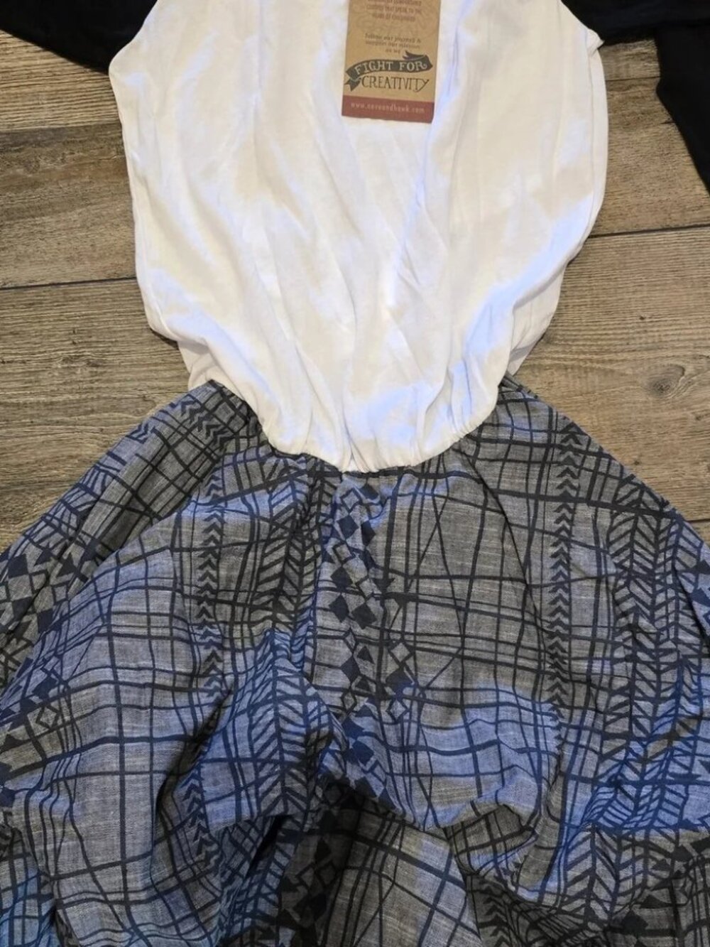Girls Casual Two-Tone Blue & White Dress